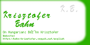 krisztofer bahn business card